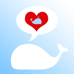 Vector valentine's day, whale love
