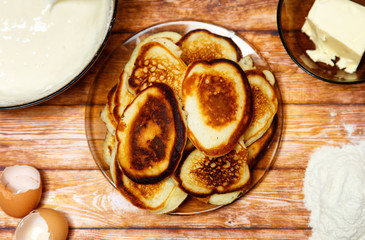 Pancakes. Ingredients for the pancakes.