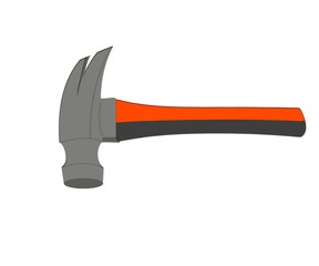 flat gray icon with a hammer without a background. workhouse equipment