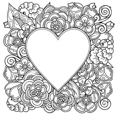 Decorative love frame with heart