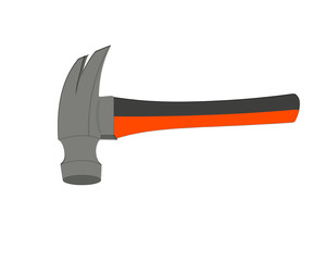 flat gray icon with a hammer without a background. workhouse equipment