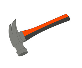 flat gray icon with a hammer without a background. workhouse equipment