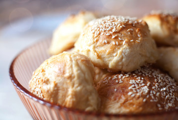 close-up sesame bread