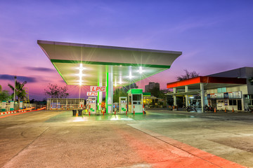 LPG (Liquid Petroleum Gas) filling station during twilight time.