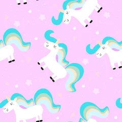 Foto op Plexiglas cute unicorn vector pattern © iryna_boiko