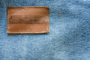 Leather on jeans material
