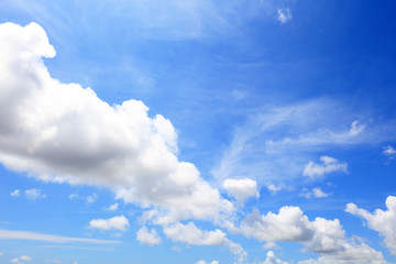 南国沖縄の紺碧の空と夏雲
