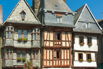 Fachwerkhäuser in Lannion, Bretagne, Frankreich
