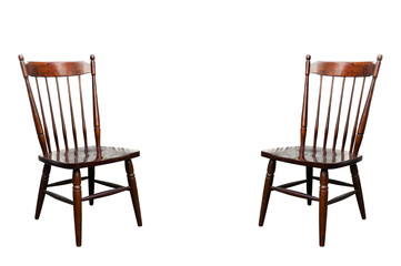 Wooden brown vintage chair with clipping path, business concept