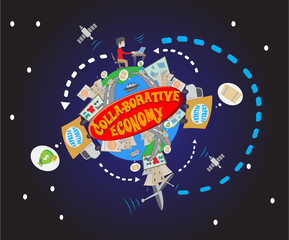 World collaborative economy illustration 2