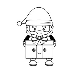merry christmas santa claus kawaii character vector illustration design