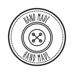 seal stamp of hand made concept with button icon over white background. vector illustration