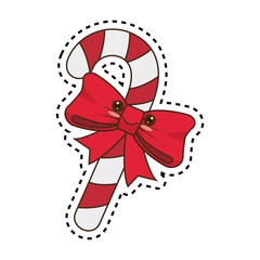 happy merry christmas cane style kawaii vector illustration design