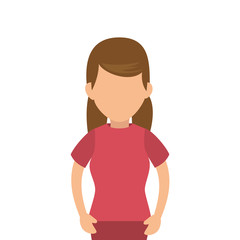 cute woman avatar casual vector illustration design