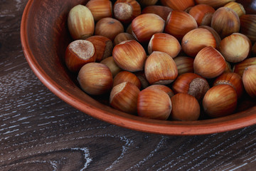 the handful of hazelnuts