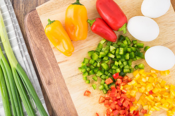 Ingredients for breakfast bacon pie.