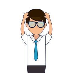 businessman character avatar isolated vector illustration design