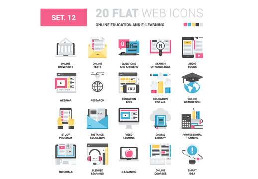 20 CMYK-Styled E-Learning Icons