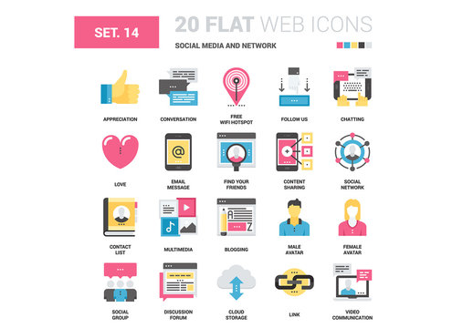 20 CMYK-Styled Social Media Icons