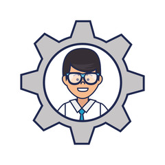 young man character icon vector illustration design