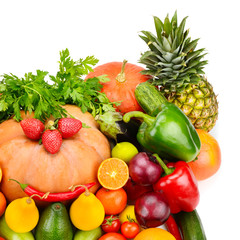fruit and vegetable isolated on white background