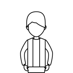 young man character icon vector illustration design