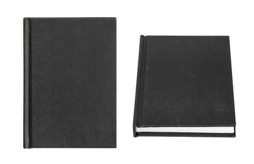Black book cover isolated on white background
