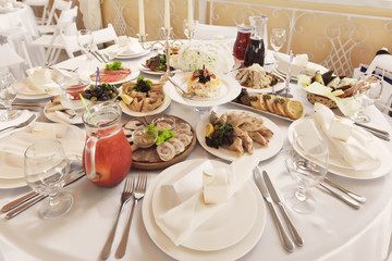 Wedding table for guests