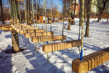 Rope park in winter
