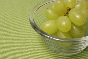 grapes in a glass dish