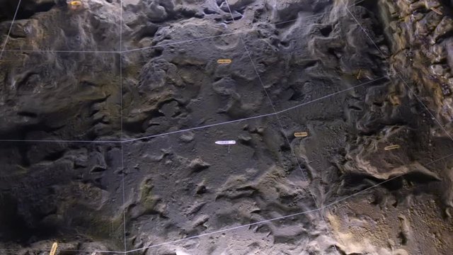 the View From Right to Left on the Layout of the Surface of the Ocean Floor. Planet Surface. Ocean Floor Layout. Brown Sea Surface Topography
