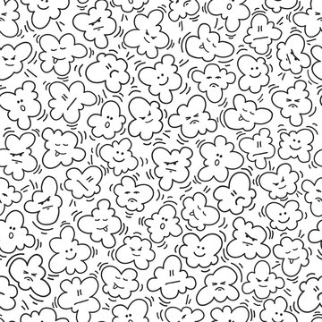 Funny Popcorn Seamless Pattern