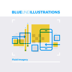 Fluid Imagery Blue Line Illustration.