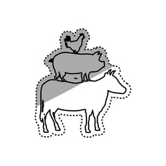 Beef, chicken and pork icon vector illustration graphic design