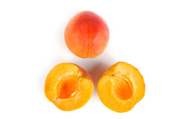 Fresh apricot isolated on white