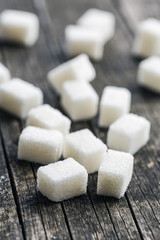White sugar cubes.
