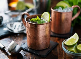 Wall murals Cocktail moscow mule cocktail in copper mug