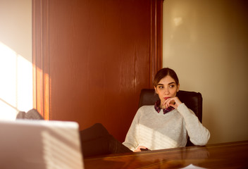 Young elegant business woman