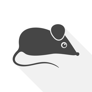 Mouse icon - vector Illustration with long shadow