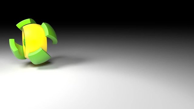 animation of 3D Logistics word comes out of a rotating ball