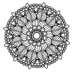 Vector image for adult coloring book Mandala Doodle illustration