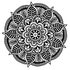 Vector image for adult coloring book Mandala Doodle illustration
