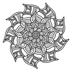 Fototapeta premium Vector image for adult coloring book Mandala Doodle illustration