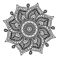 Vector image for adult coloring book Mandala Doodle illustration