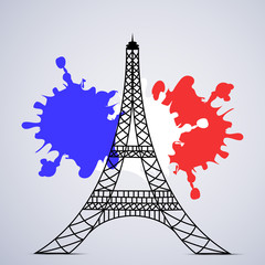 Fototapeta na wymiar Illustration of elements for France Bastille Day