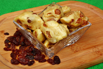 Dumplings,with raisins traditional polish dishes
