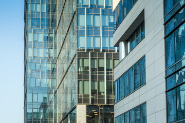 The buildings of modern architecture in Gdansk.