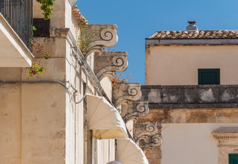 Part of the building with elements of Baroque in Noto
