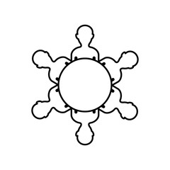 Teamwork people silhouette icon vector illustration graphic design