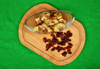 Dumplings,with raisins traditional polish dishes